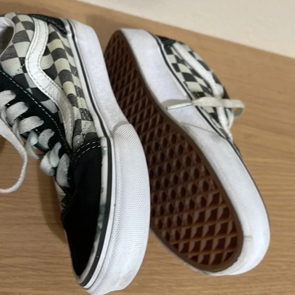 Vans Off The Wall - Old Skool Checkerboard - Suede Sneakers - Black/White sz 5 - Picture 11 of 16
